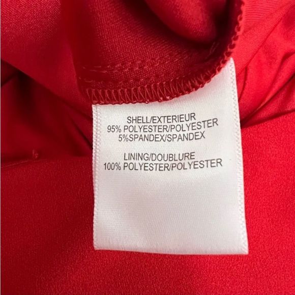 Badgley Mischka Belle Mia Red Ruched Crossover Neckline Wide Leg Jumpsui… - Picture 6 of 7